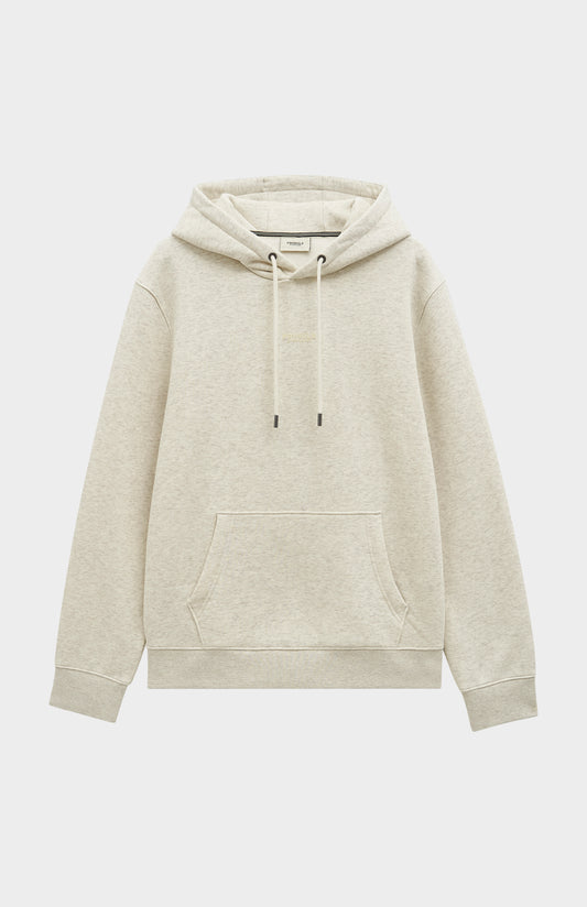 Men's Hooded Jumper In Ecru Beige Melange