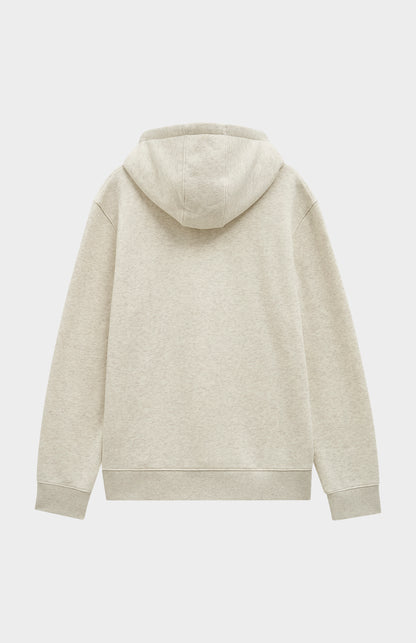 Men's Hooded Jumper In Ecru Beige Melange