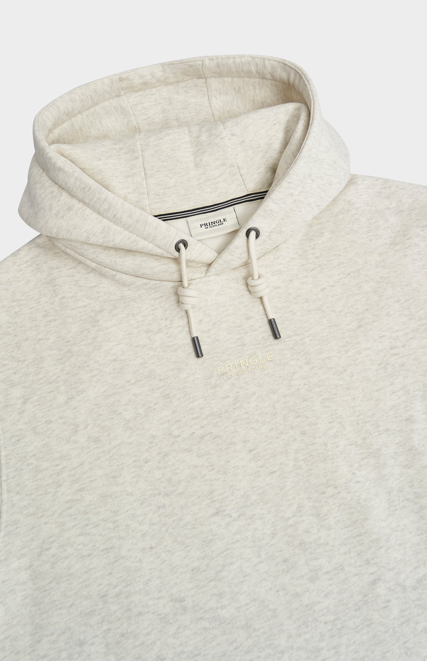 Men's Hooded Jumper In Ecru Beige Melange