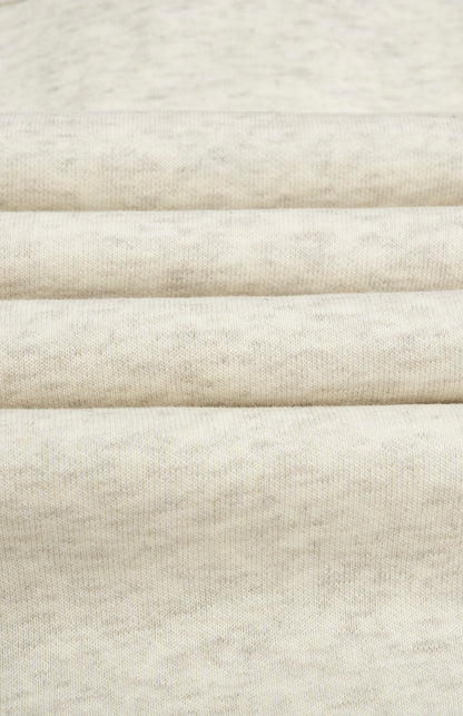 Men's Hooded Jumper In Ecru Beige Melange