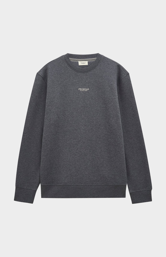 Pringle of Scotland Men's Crew Neck Sweatshirt In Charcoal Melange