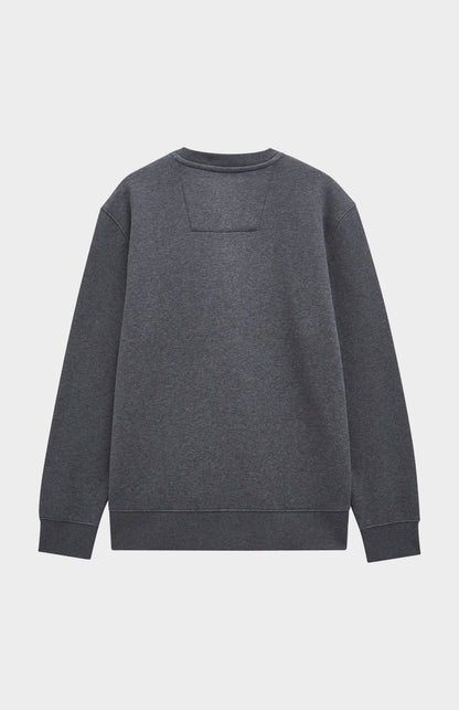 Pringle of Scotland Men's Crew Neck Sweatshirt In Charcoal Melange rear view