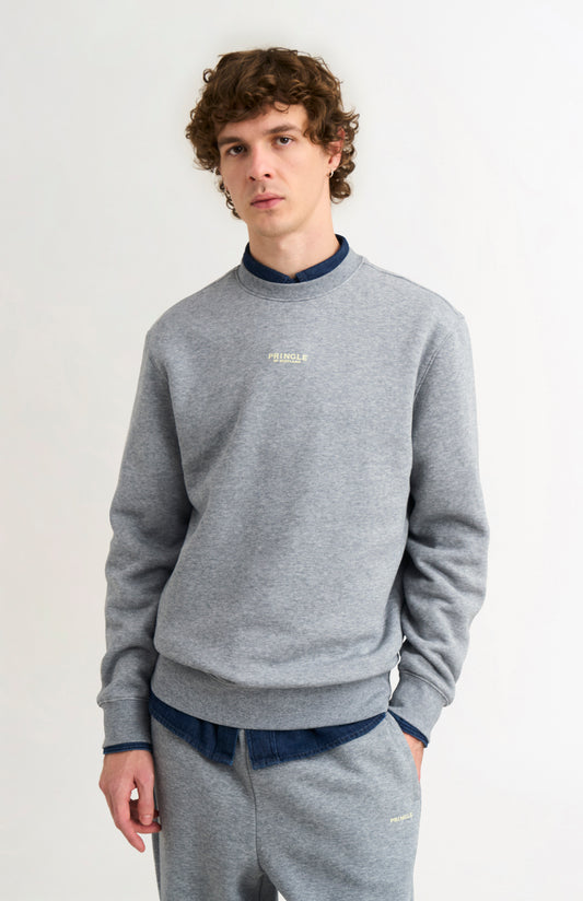 Men's Crew Neck Sweatshirt In Grey Melange