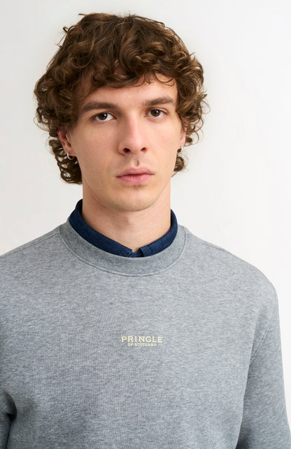 Men's Crew Neck Sweatshirt In Grey Melange