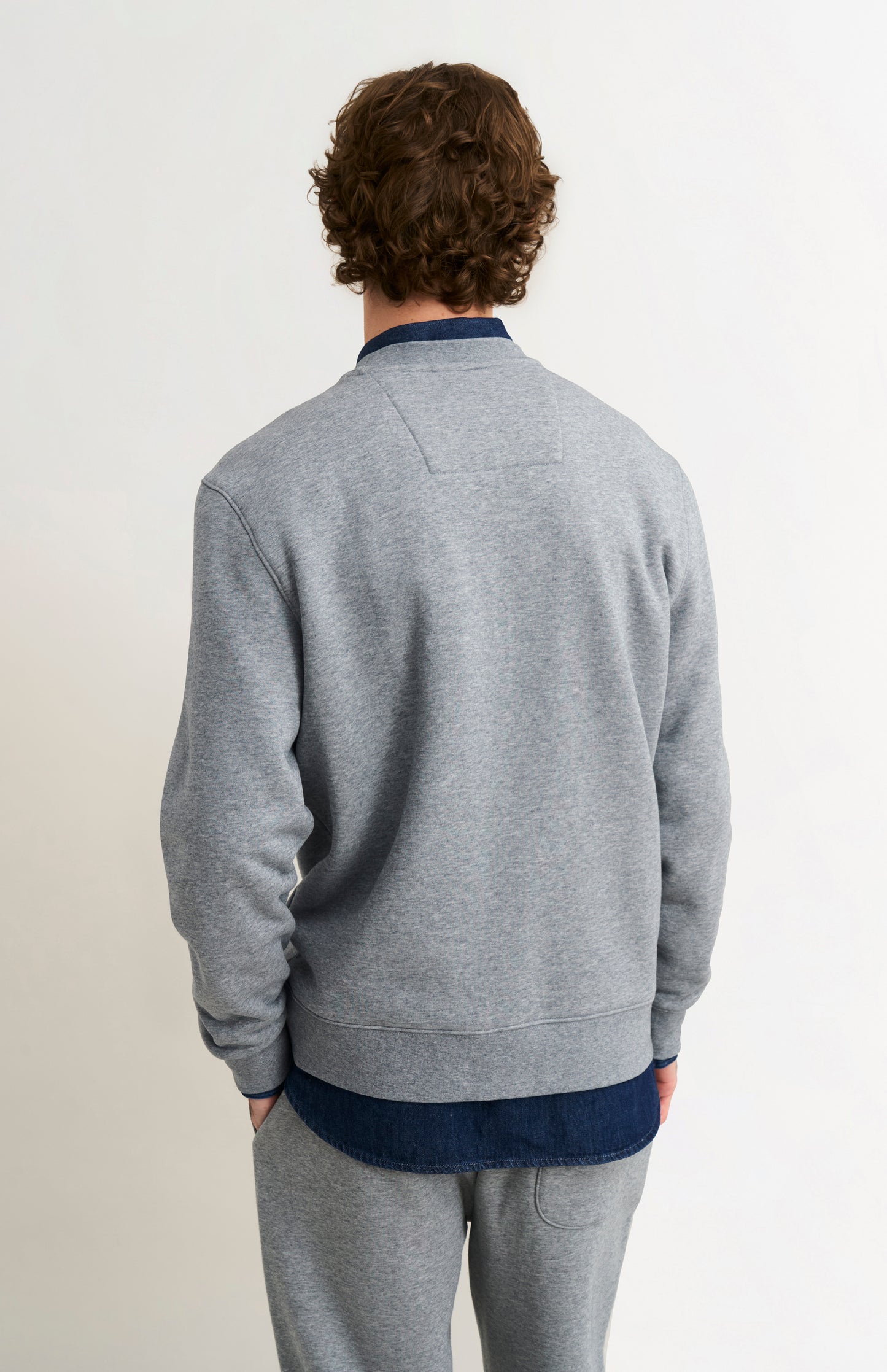 Men's Crew Neck Sweatshirt In Grey Melange