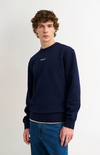 Men's Crew Neck Sweatshirt In Navy Blue