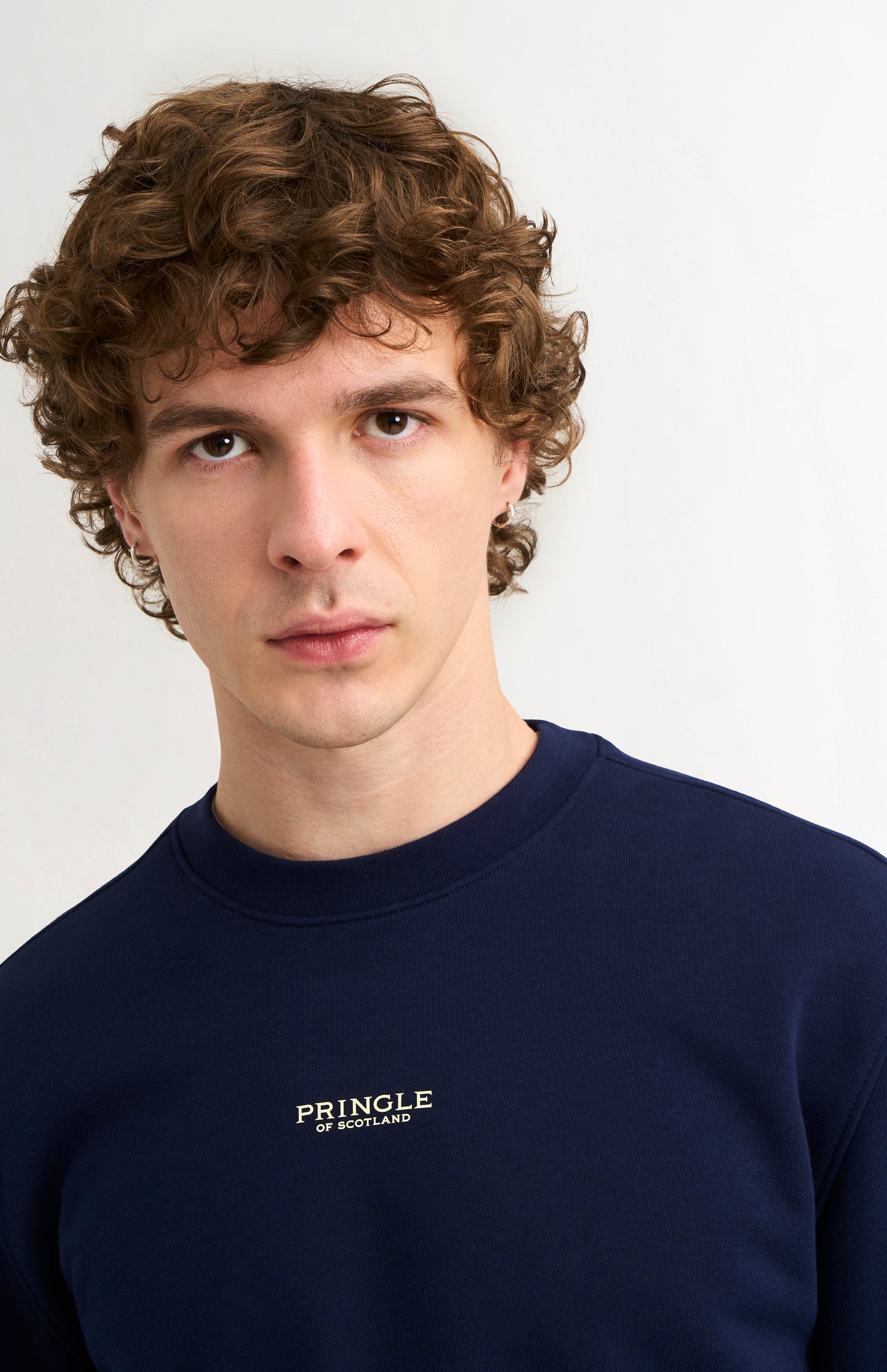 Men's Crew Neck Sweatshirt In Navy Blue