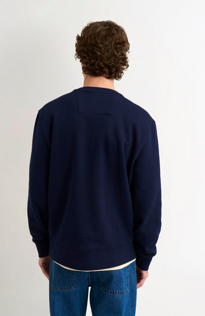 Men's Crew Neck Sweatshirt In Navy Blue