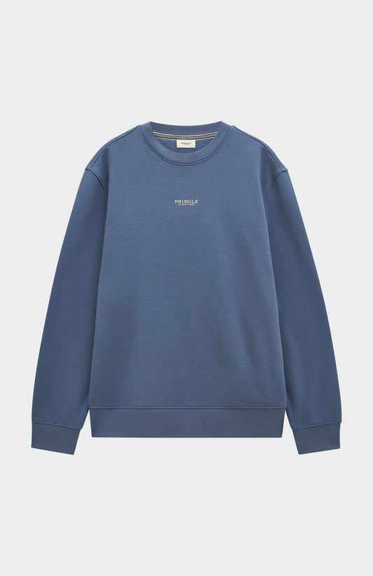 Pringle of Scotland Men's Crew Neck Sweatshirt In Bering Sea Blue