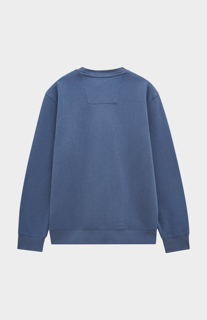 Pringle of Scotland Men's Crew Neck Sweatshirt In Bering Sea Blue rear view