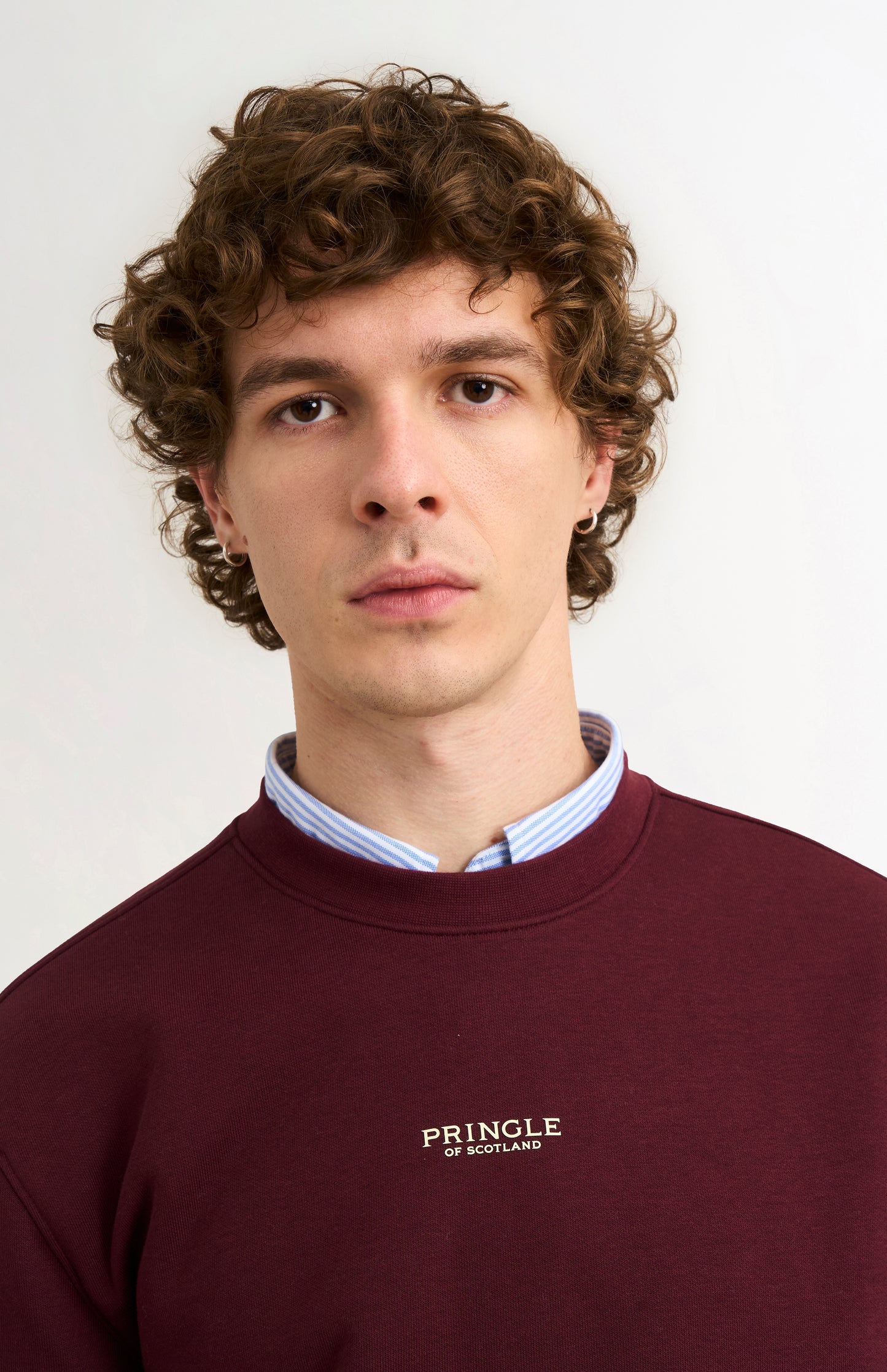 Men's Crew Neck Sweatshirt In Burgundy