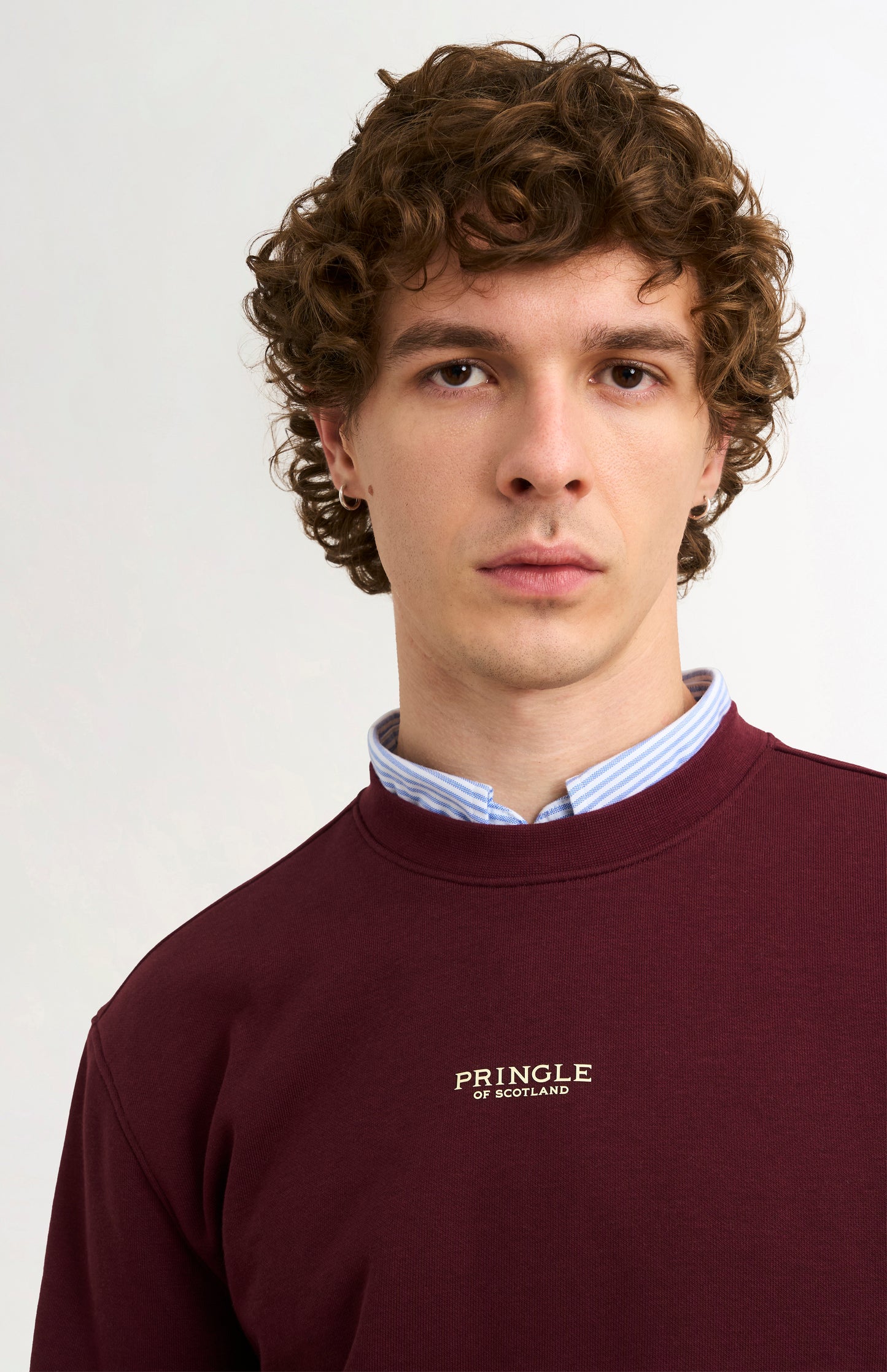 Men's Crew Neck Sweatshirt In Burgundy
