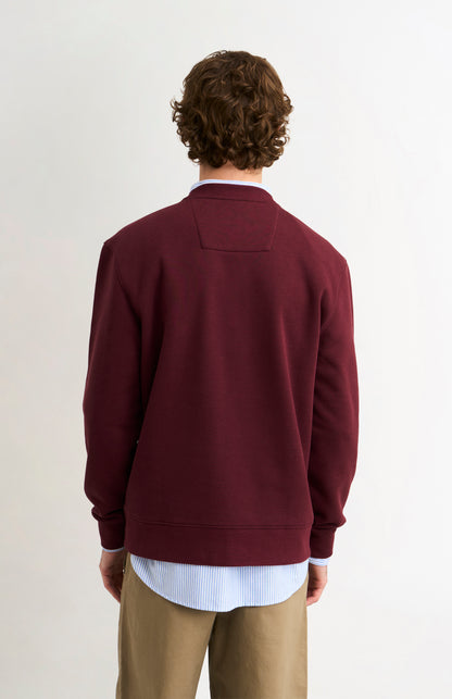 Men's Crew Neck Sweatshirt In Burgundy