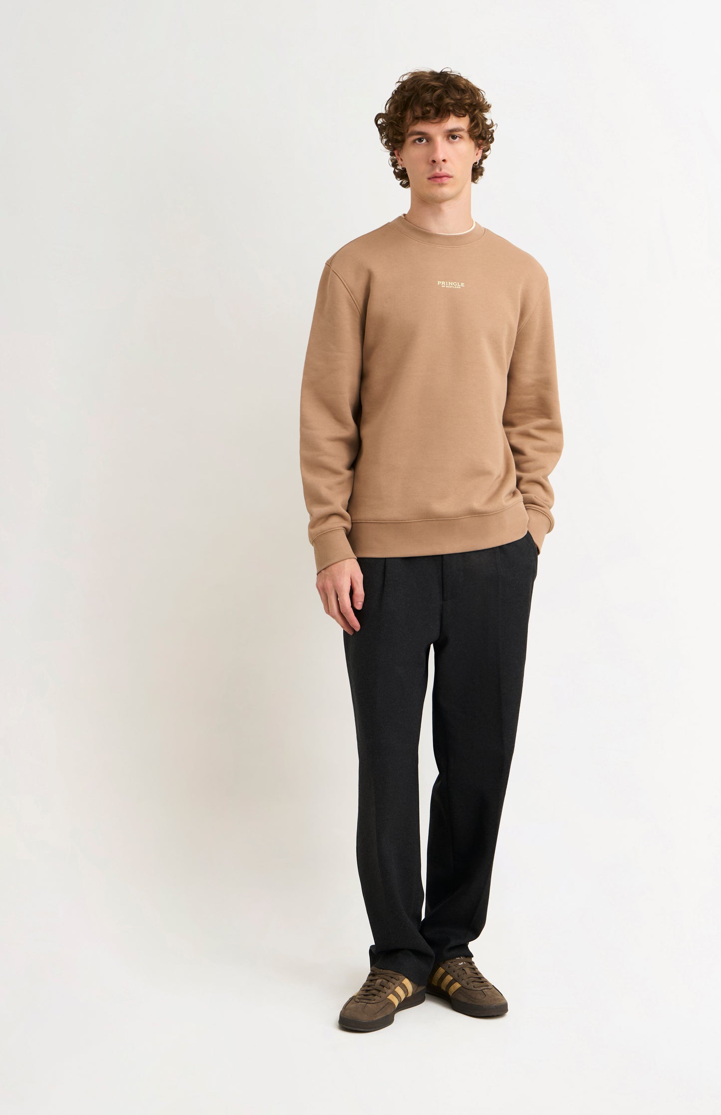 Men's Crew Neck Sweatshirt In Mushroom
