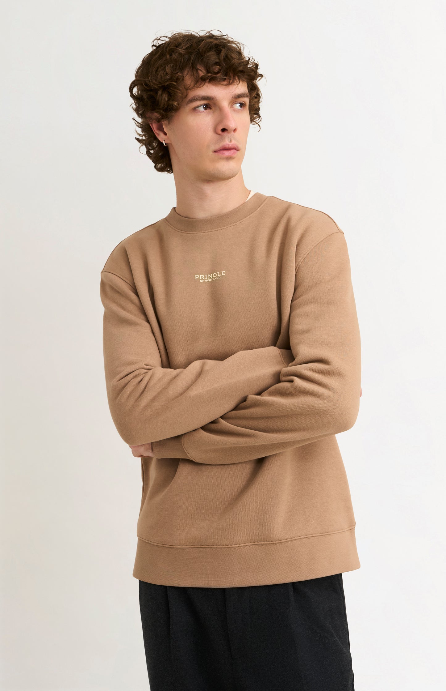 Men's Crew Neck Sweatshirt In Mushroom