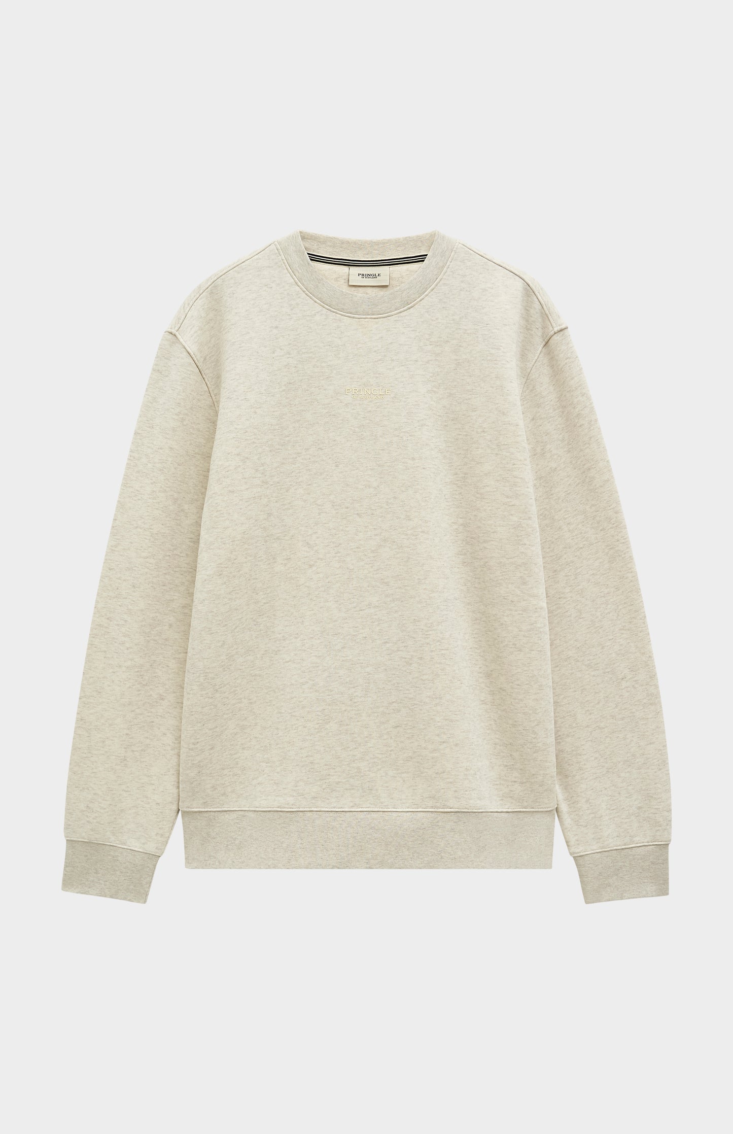 Pringle of Scotland Men's Crew Neck Sweatshirt In Ecru Beige Melange