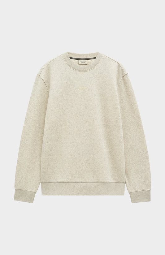 Pringle of Scotland Men's Crew Neck Sweatshirt In Ecru Beige Melange