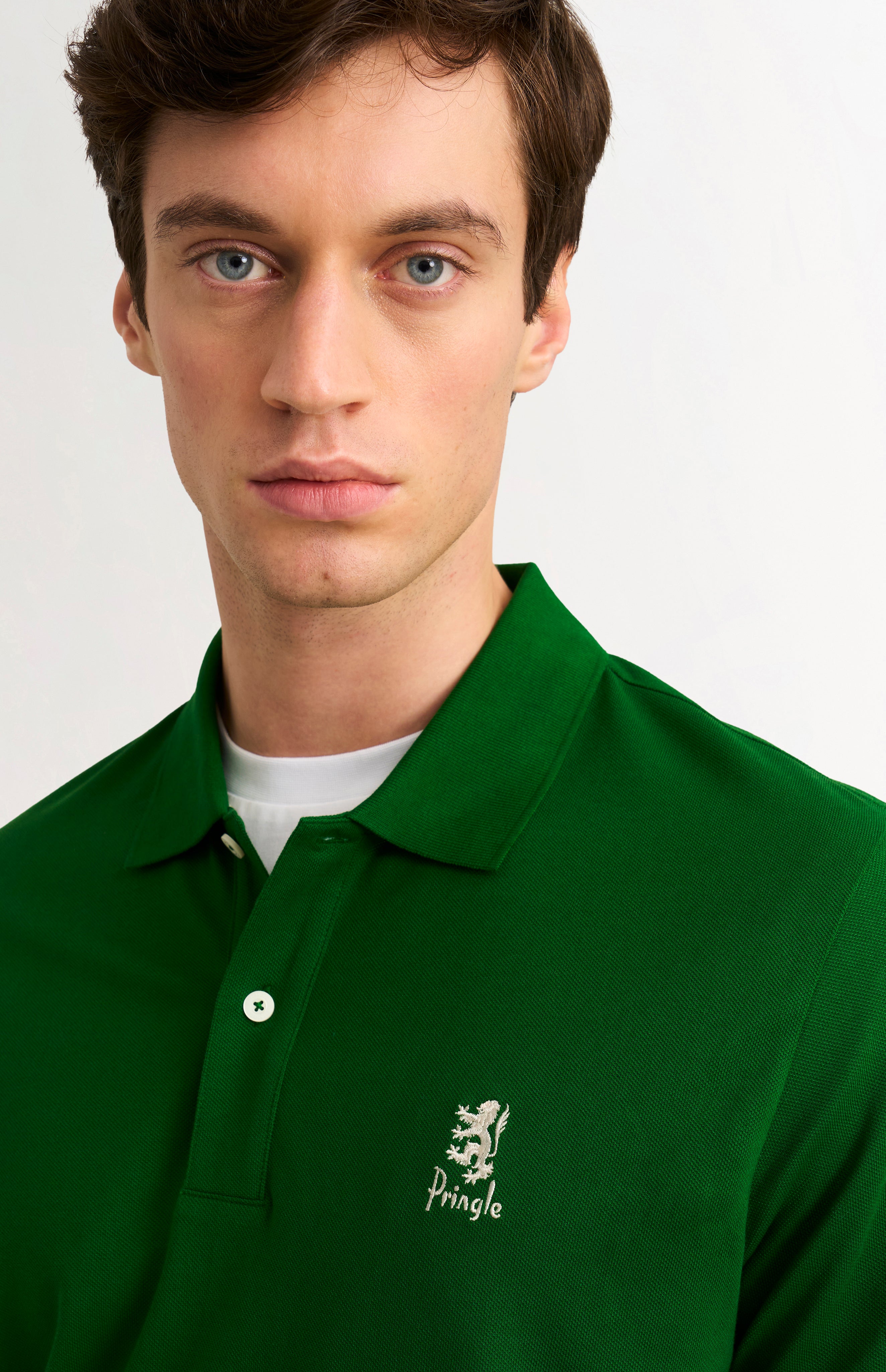Pringle Of Scotland Men's Cotton Pique Polo Shirt In Bright Green