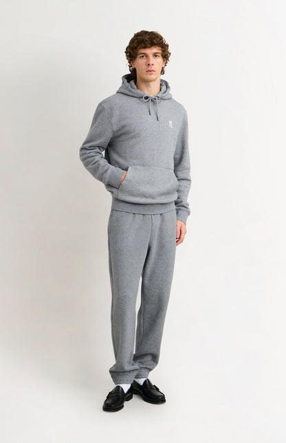 Men's Hooded Jumper In Grey Melange