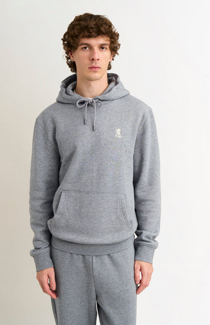 Men's Hooded Jumper In Grey Melange