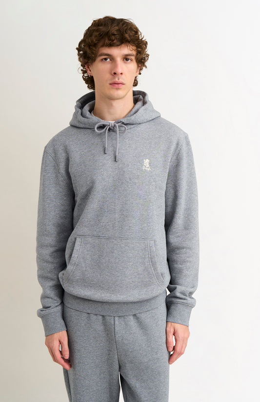 Men's Hooded Jumper In Grey Melange
