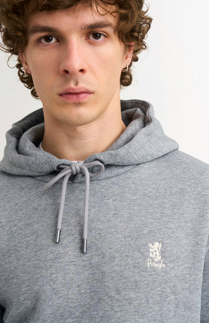 Men's Hooded Jumper In Grey Melange