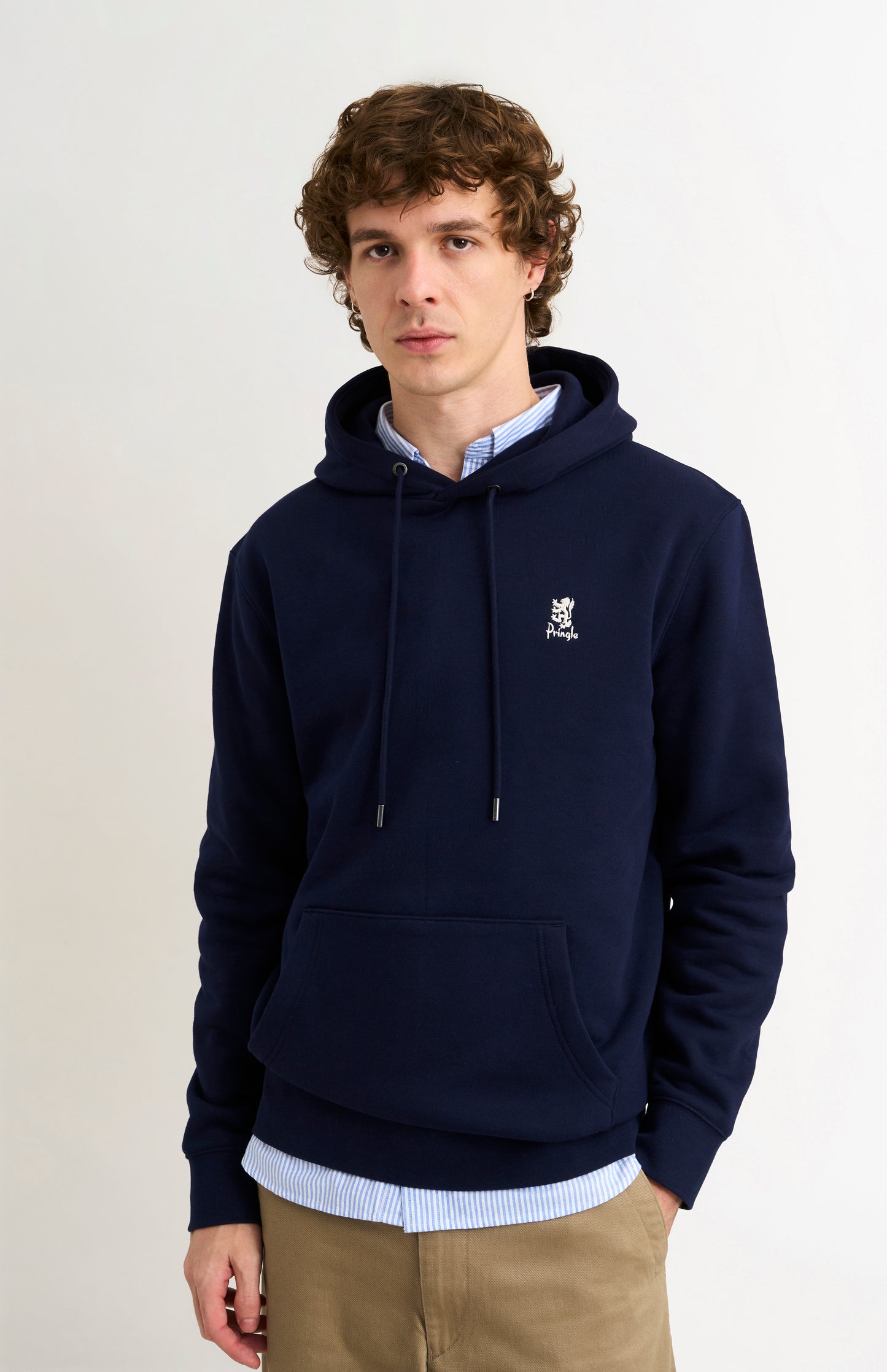 Men's Hooded Jumper In Navy Blue