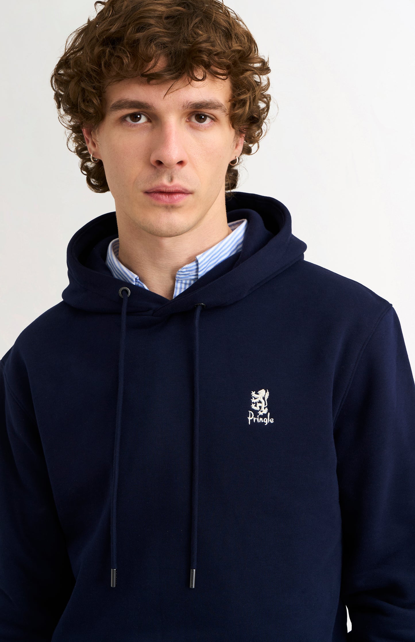 Men's Hooded Jumper In Navy Blue