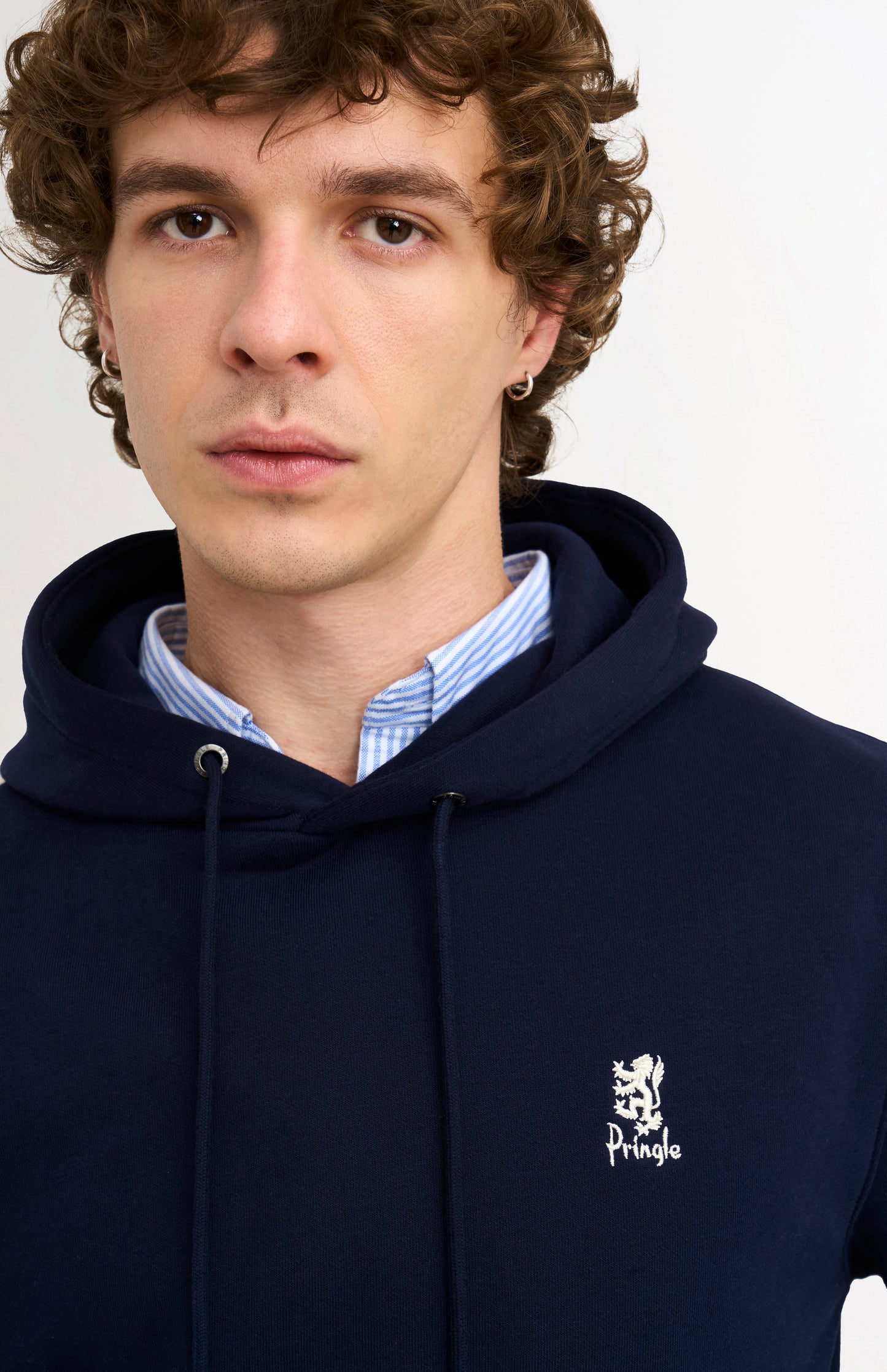 Men's Hooded Jumper In Navy Blue