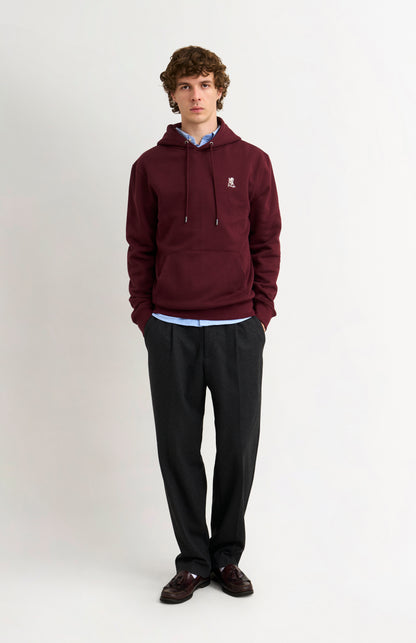 Men's Hooded Jumper In Burgundy