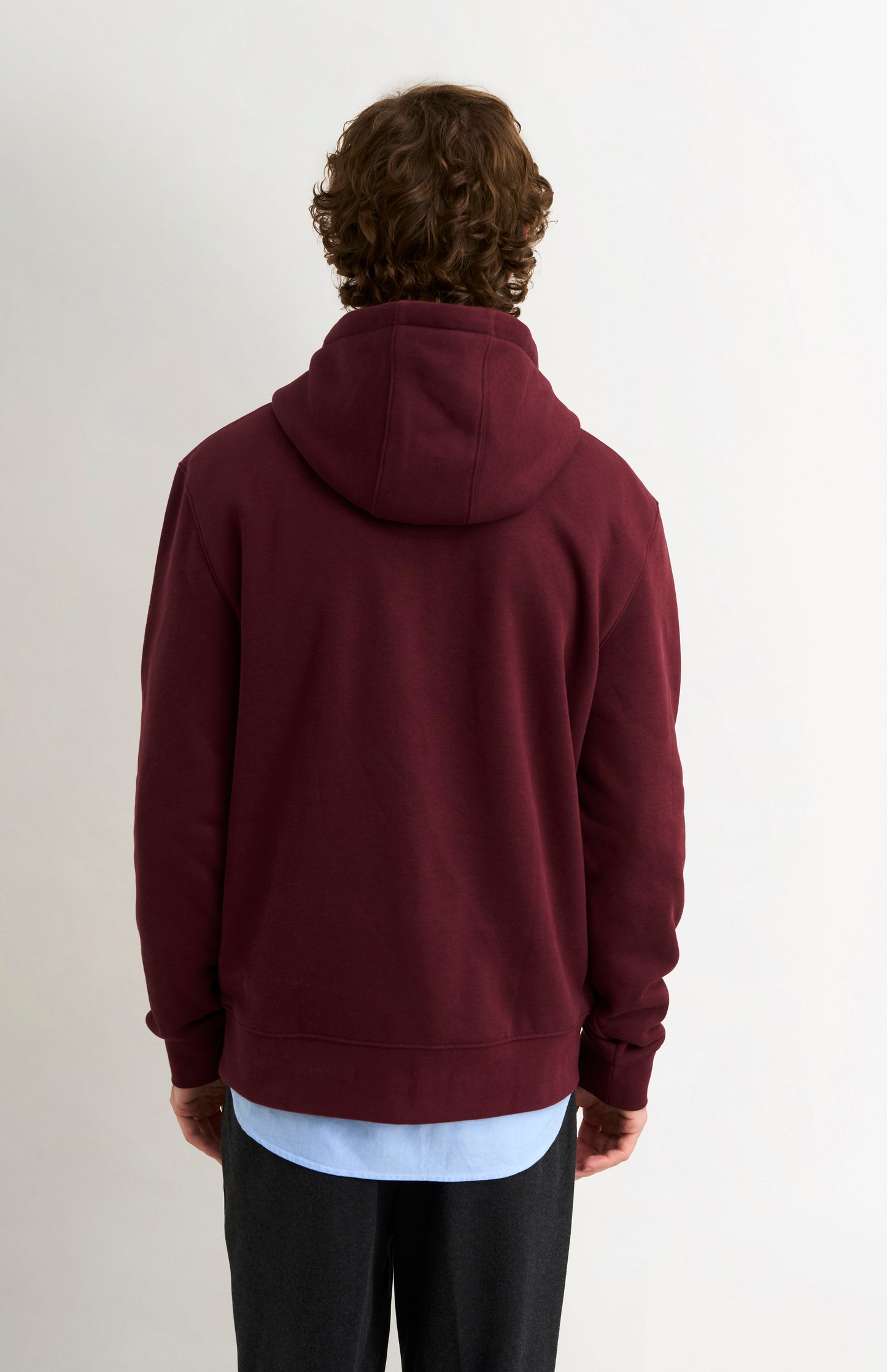 Men's Hooded Jumper In Burgundy