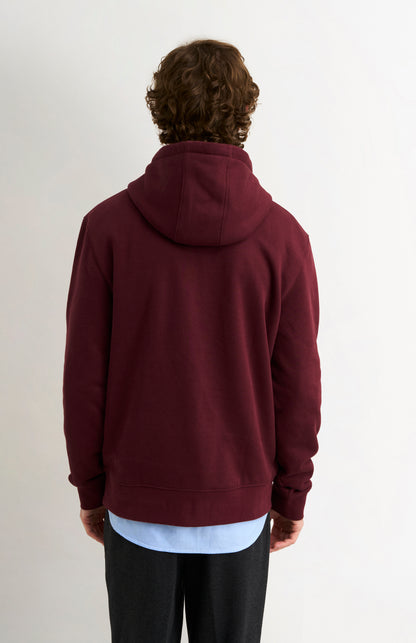 Men's Hooded Jumper In Burgundy