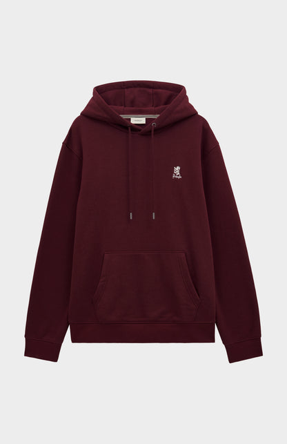Men's Hooded Jumper In Burgundy