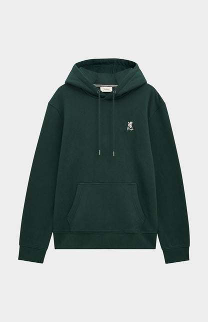 Men's Hooded Jumper In Pine Green