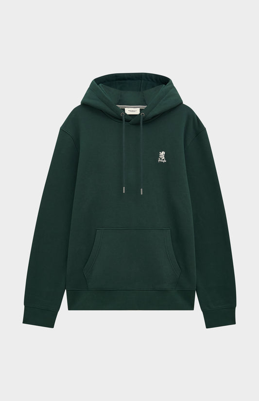 Men's Hooded Jumper In Pine Green