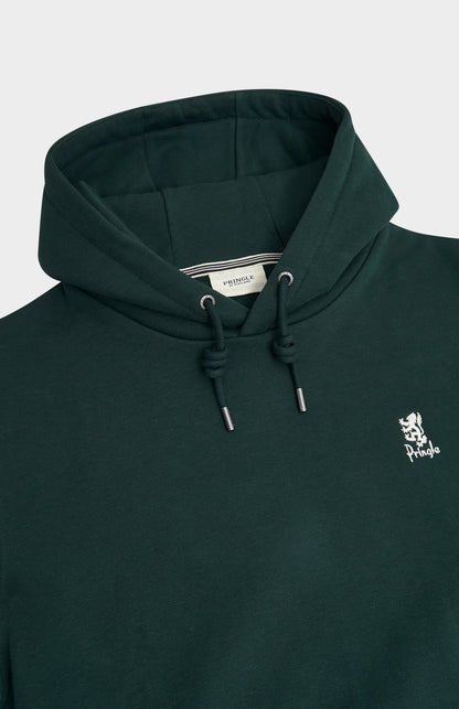 Men's Hooded Jumper In Pine Green
