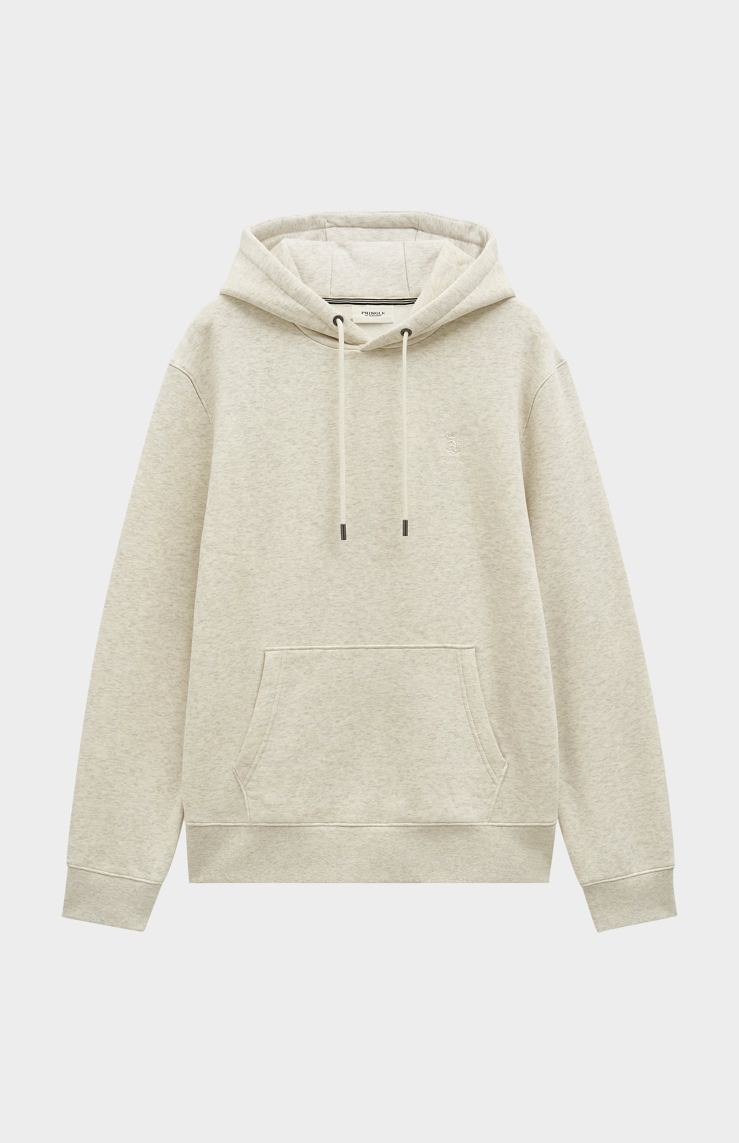 Men's Hooded Jumper In Ecru Beige Melange
