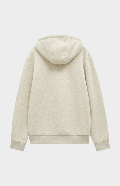 Men's Hooded Jumper In Ecru Beige Melange