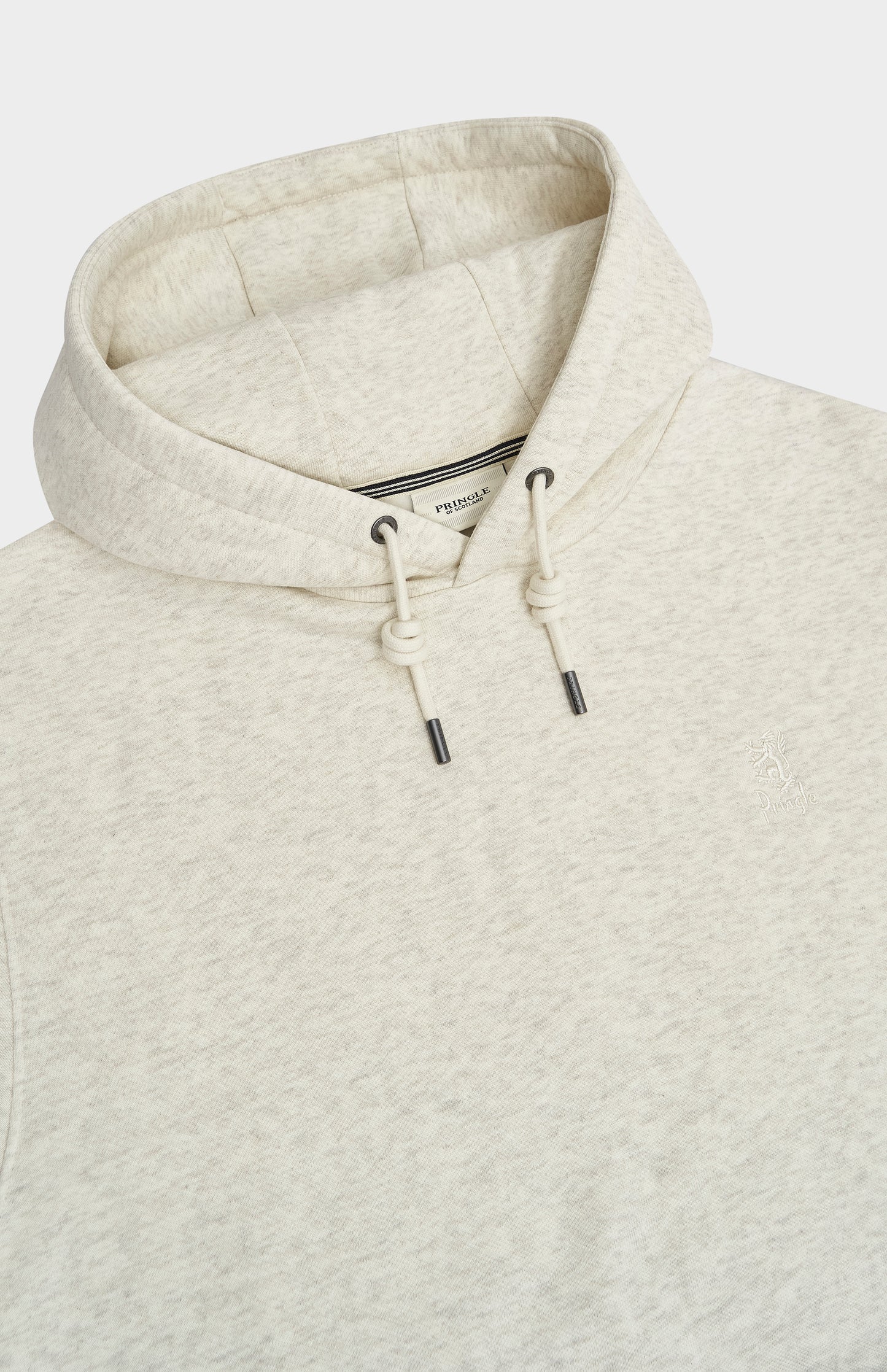Men's Hooded Jumper In Ecru Beige Melange