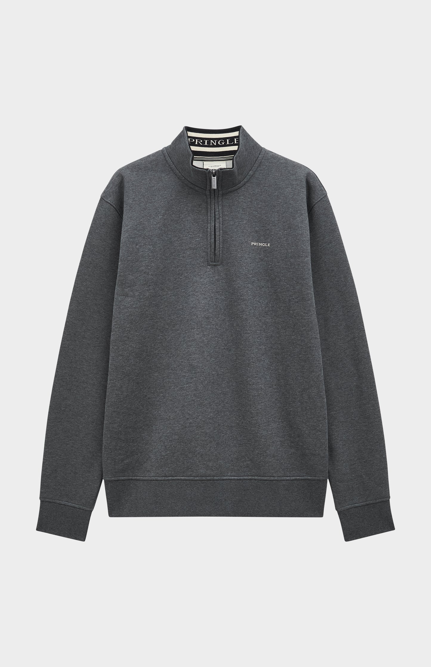 Men's Qtr Zip Track Jumper In Charcoal Melange