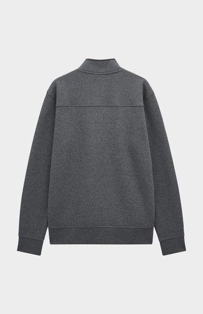 Men's Qtr Zip Track Jumper In Charcoal Melange