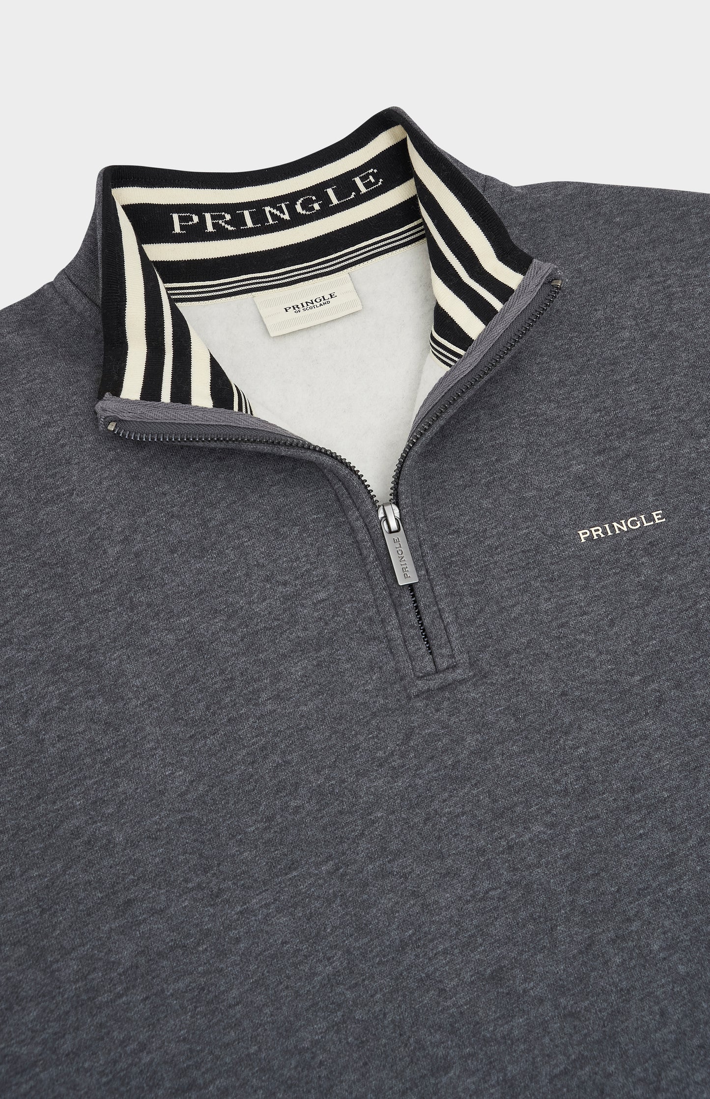 Men's Qtr Zip Track Jumper In Charcoal Melange