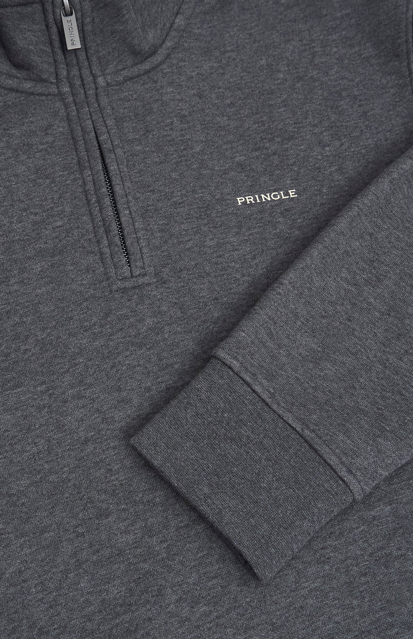 Men's Qtr Zip Track Jumper In Charcoal Melange