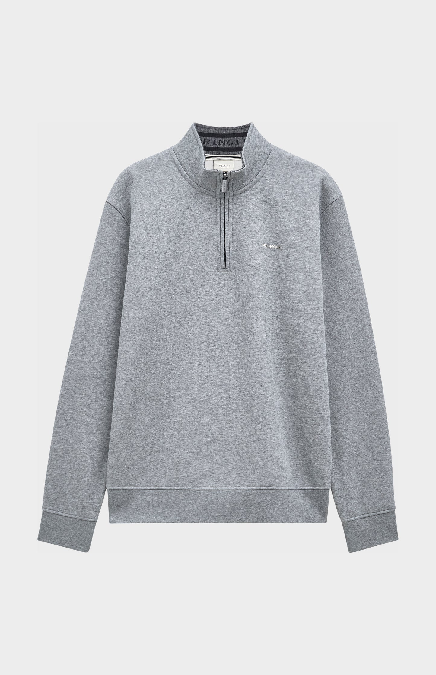 Men's Qtr Zip Track Jumper In Grey Melange