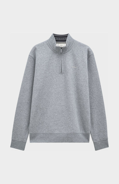 Men's Qtr Zip Track Jumper In Grey Melange