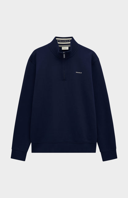 Men's Qtr Zip Track Jumper In Navy Blue