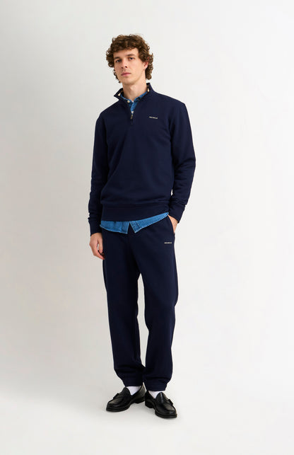 Men's Qtr Zip Track Jumper In Navy Blue