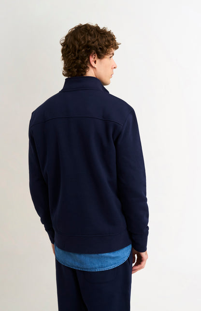 Men's Qtr Zip Track Jumper In Navy Blue