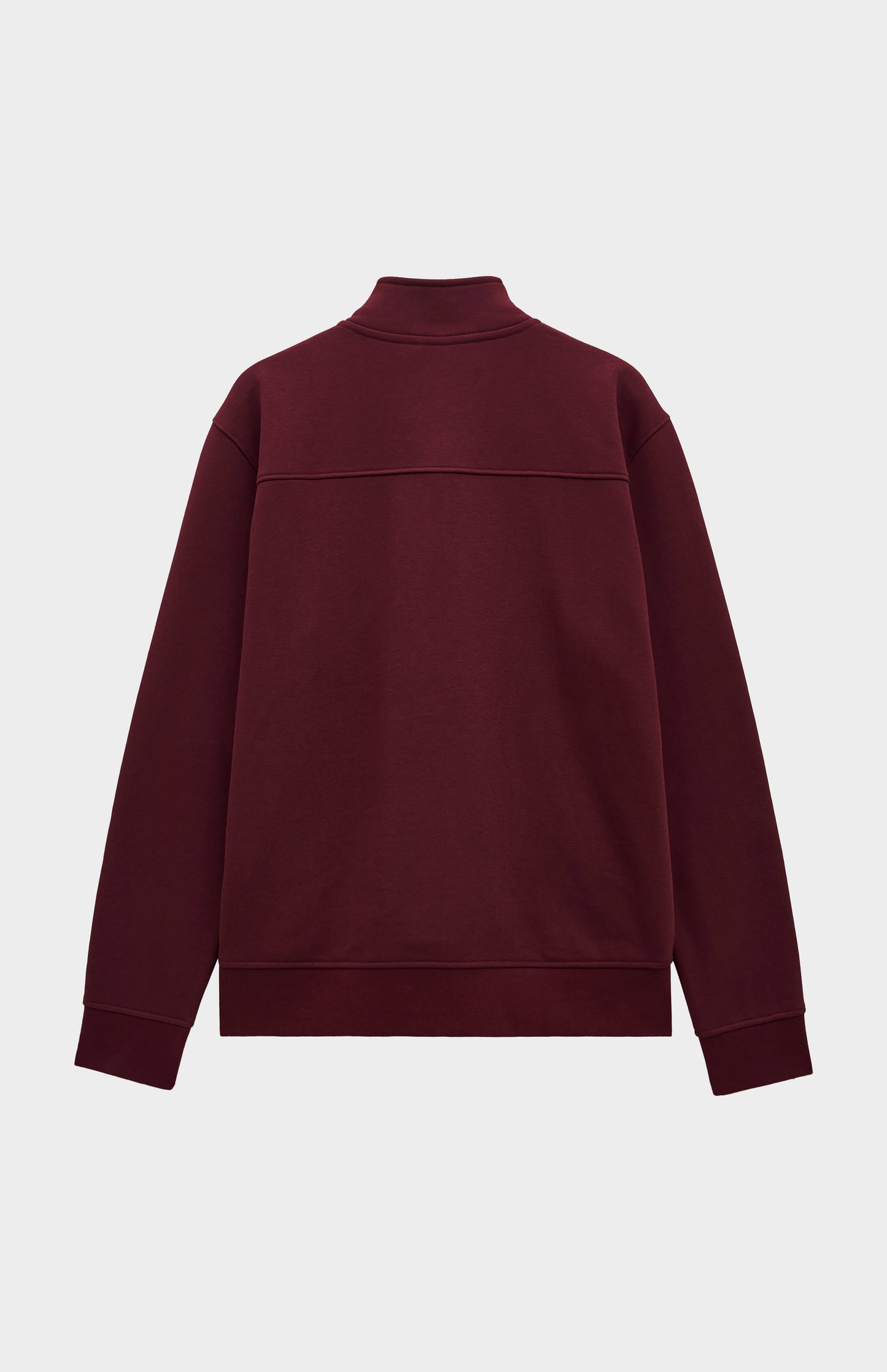 Mens Quarter Zip Track Jumper In Burgundy