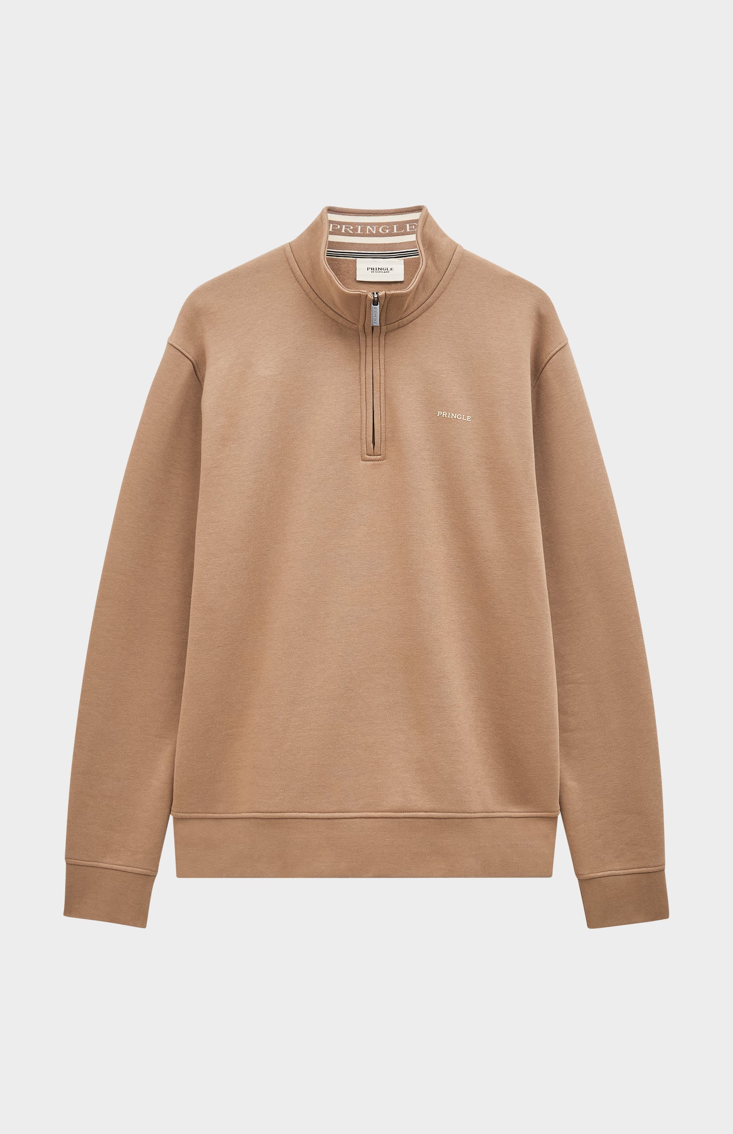 Men's Qtr Zip Track Jumper In Mushroom
